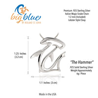 Hammerhead Shark Necklace - "The Hammer" - Sterling Silver