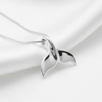 Whale Tail Pendant – Sealife Collection - Sterling Silver on Snake Chain