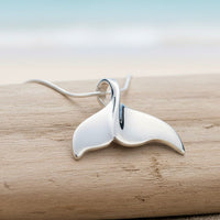 Whale Tail Pendant – Sealife Collection - Sterling Silver on Snake Chain