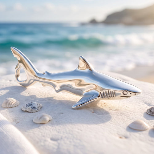 Grey Reef Shark Pendant – Realistic Sealife Collection - Sterling Silver