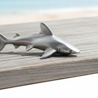 Grey Reef Shark Necklace - Sealife Collection - Pewter with Beads on Cord