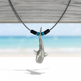 Whale Shark Necklace – Realistic Sealife Collection - Pewter with Ceramic Beads