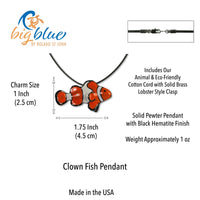 Clown Fish Necklace - Sea Life Collection - Pewter