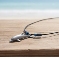 Dolphin Necklace with Beads – Sealife Collection – Pewter