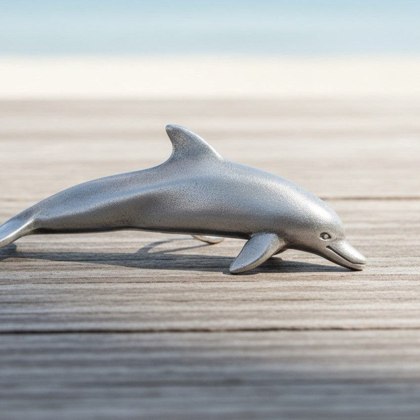 Dolphin Necklace with Beads – Sealife Collection – Pewter