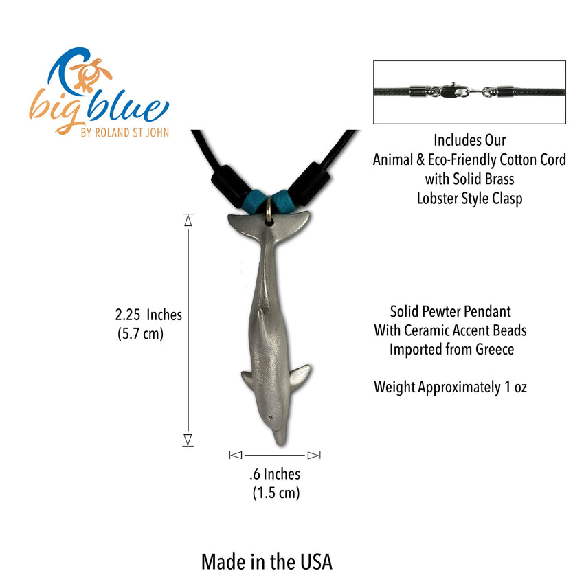 Dolphin Necklace with Beads – Sealife Collection – Pewter