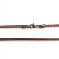Braided Cotton Cord with  Black Finish Clasp - 3mm