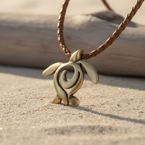 Sea Turtle "Honu" Necklace – Ocean Traveler Collection - Bronze on Cotton Cord