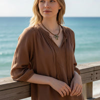 Sea Turtle "Honu" Necklace – Ocean Traveler Collection - Bronze on Cotton Cord