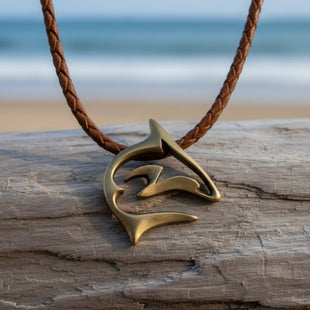 Reef Shark Necklace – "Frenzy" – Bronze on Cord