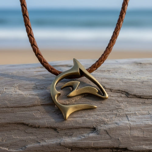 Reef Shark Necklace – "Frenzy" – Bronze on Cord