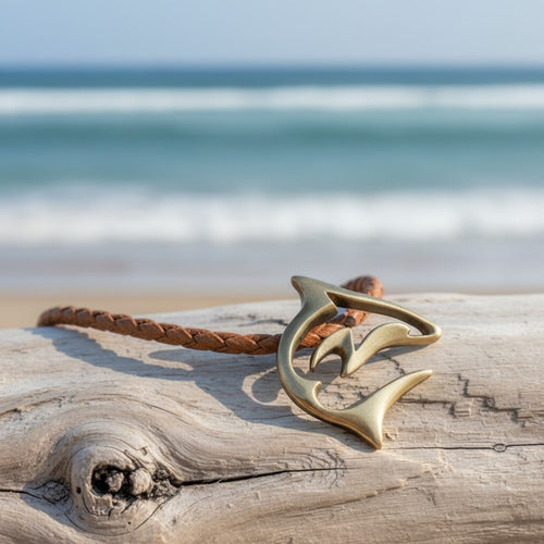 Reef Shark Necklace – "Frenzy" – Bronze on Cord