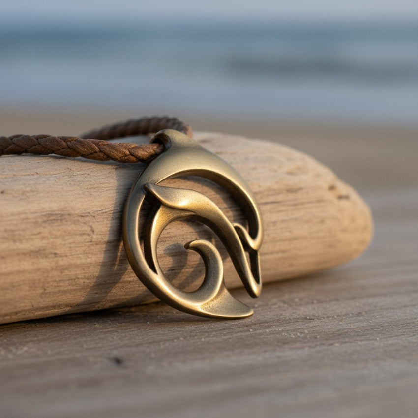 Dolphin Necklace – "Flipper" - Bronze