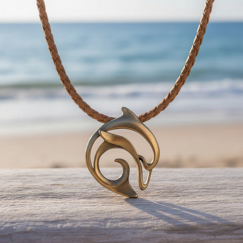Dolphin Necklace – "Flipper" - Bronze
