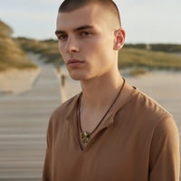 Octopus Pendant Necklace – "Leggs"- Bronze on Cotton Cord