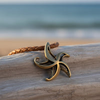 Starfish Necklace - "Starry" - Bronze on Cord