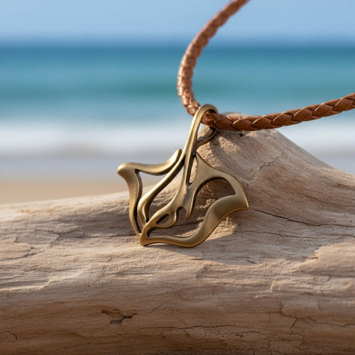 Stingray Cord Necklace - "Ray" - Bronze