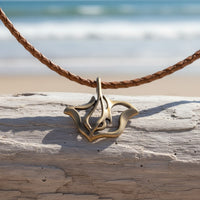 Stingray Cord Necklace - "Ray" - Bronze