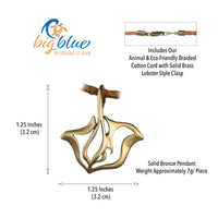 Stingray Cord Necklace - "Ray" - Bronze