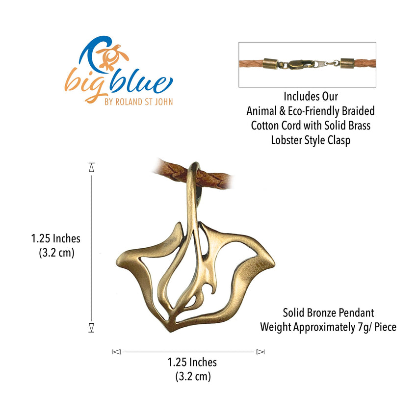 Stingray Cord Necklace - "Ray" - Bronze