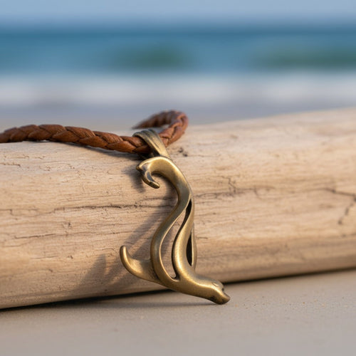 Sea Lion Pendant Necklace – "Salty" – Bronze on Cord