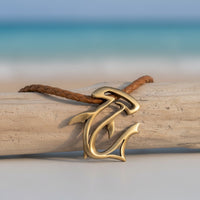 Hammerhead Shark Necklace - "The Hammer" - Bronze on Cord