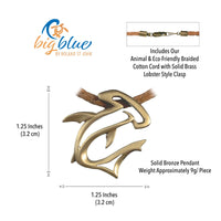 Hammerhead Shark Necklace - "The Hammer" - Bronze on Cord