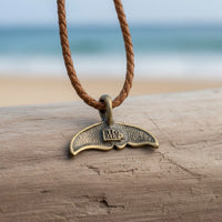 Whale Tail Pendant – Sealife Collection - Bronze on Cotton Cord