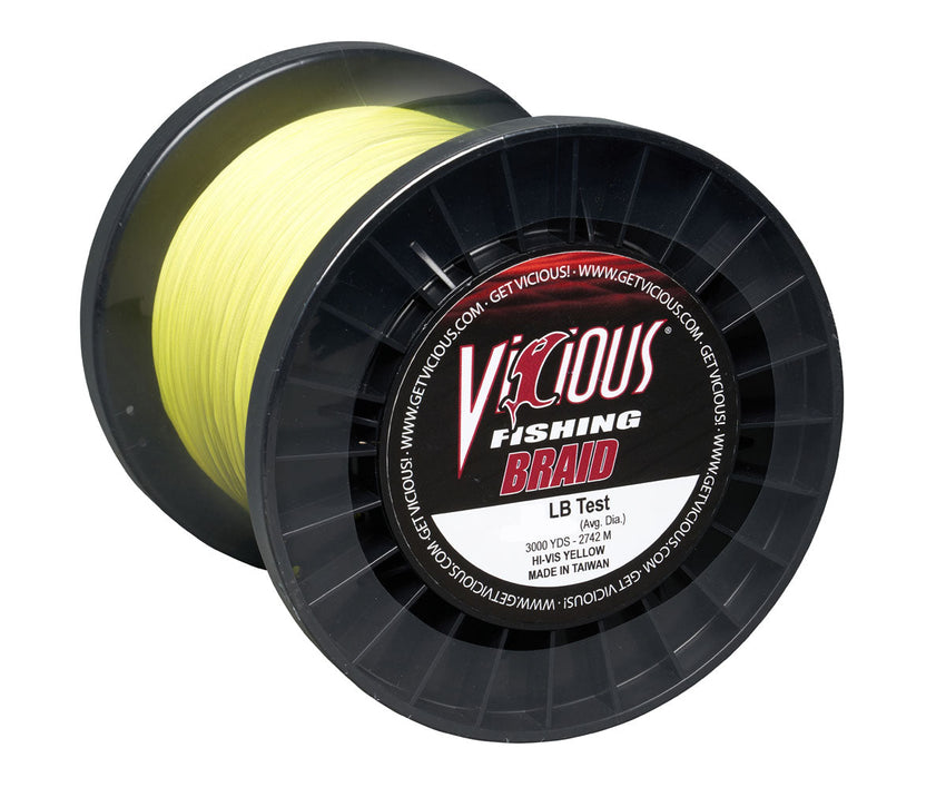 Vicious Standard Yellow Braid - 150 Lb Test