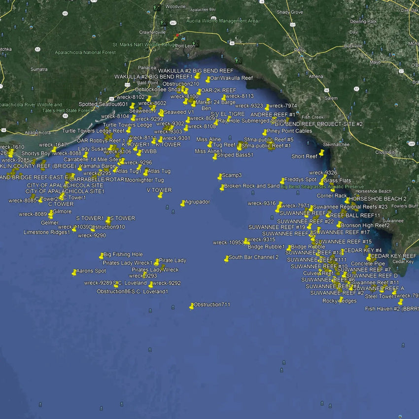 Steinhatchee & Appalachicola Fishing Spots - Big Bend Numbers