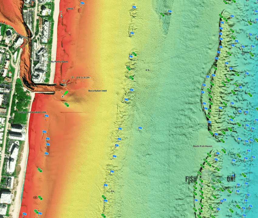 Boca Raton Fishing Spots - GPS Map Numbers
