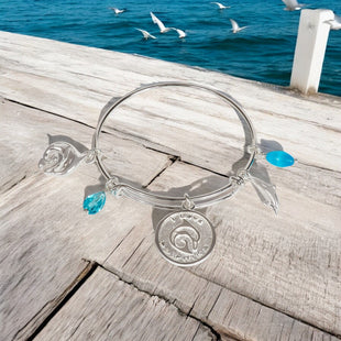 Dolphin Adjustable Charm Bracelet – I Love Collection - Sterling Silver