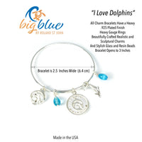Dolphin Adjustable Charm Bracelet – I Love Collection - Sterling Silver