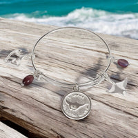Manta Ray Adjustable Charm Bracelet – I Love Collection - Sterling Silver