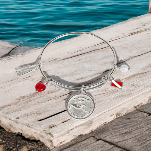 Scuba Diving Adjustable Charm Bracelet – I love Collection - Sterling silver Finish