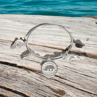 Manatee Adjustable Charm Bracelet — I Love Collection - Sterling Silver