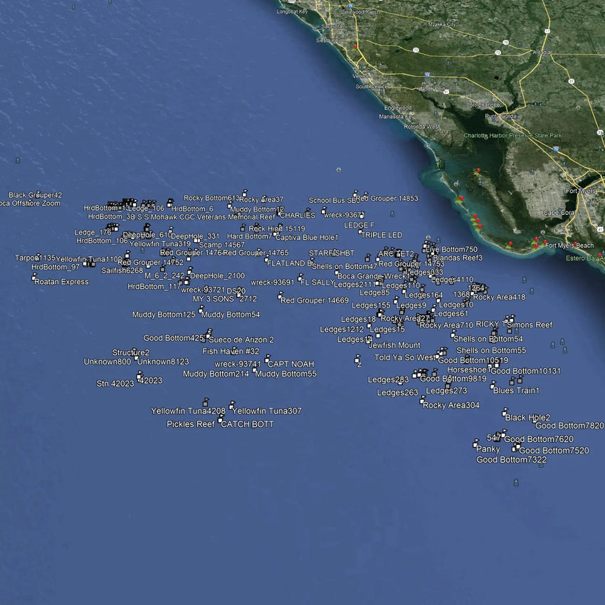 Cape Coral Fishing Spots - Offshore Numbers