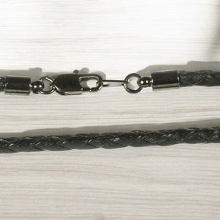 Braided Cotton Cord with  Black Finish Clasp - 3mm