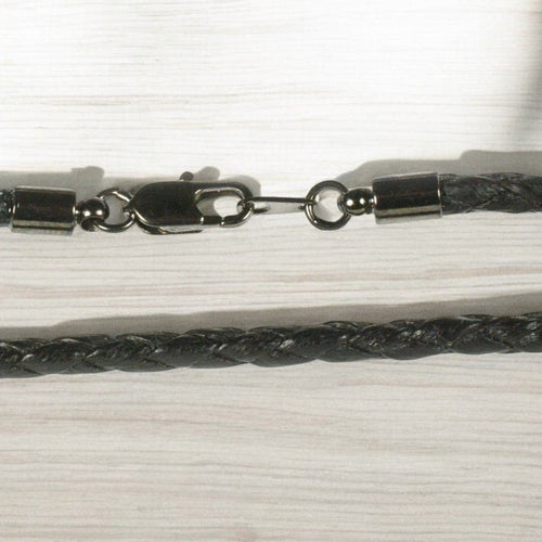 Braided Cotton Cord with  Black Finish Clasp - 3mm