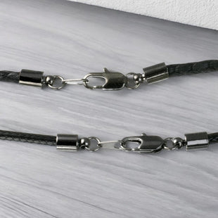 Braided Cotton Cord with  Black Finish Clasp - 3mm