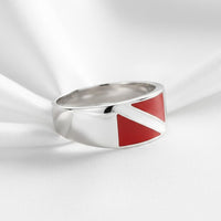 Scuba Diver Flag Ring – Diver´s Collection - Sterling Silver Band