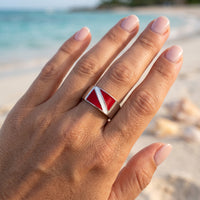 Scuba Diver Flag Ring – Diver´s Collection - Sterling Silver Band