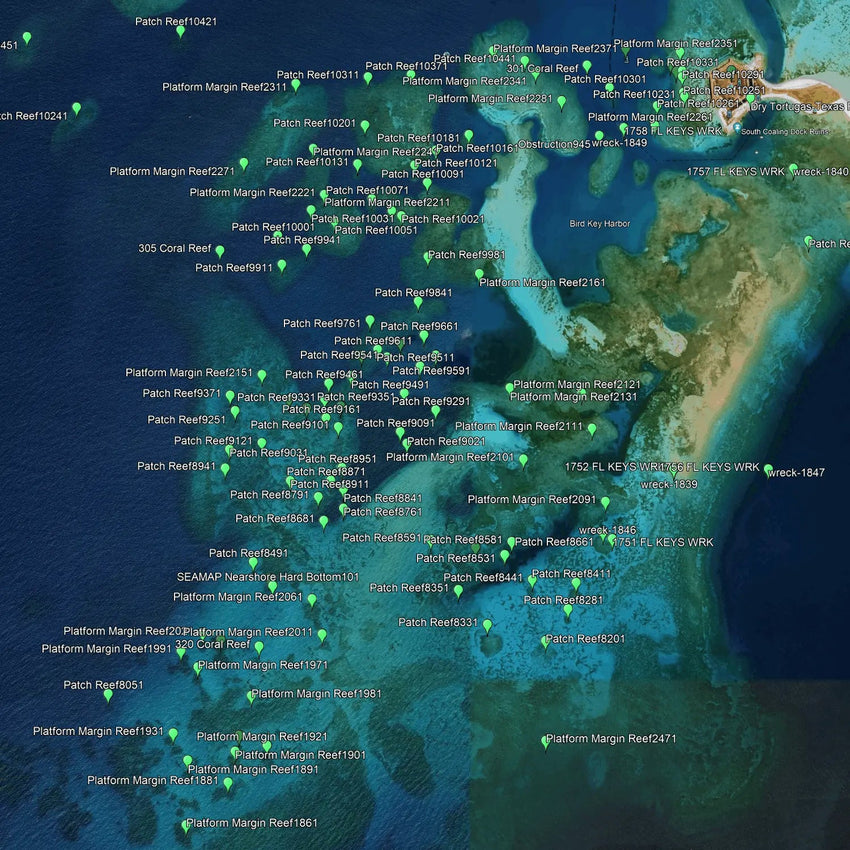 Dry Tortugas Fishing Spots - Numbers
