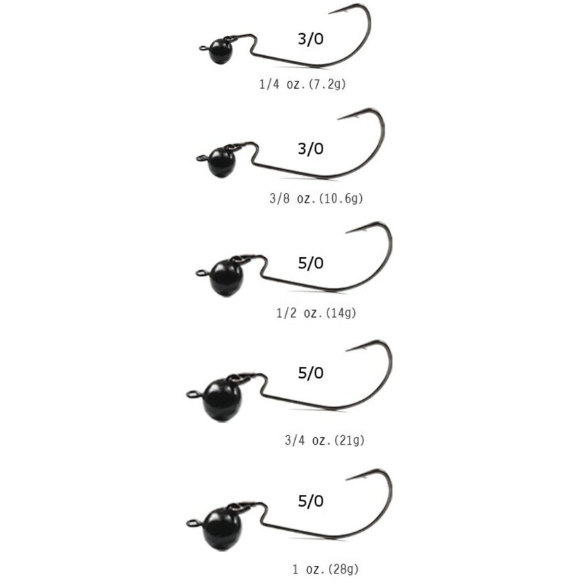 Reaction Tackle Tungsten Football/Swing Jig Heads- 3-Pack
