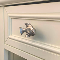 Fish Drawer Pull/Knob- Home Decor - Pewter with Nickel or Brass Finish
