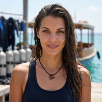 Shark Necklace – "Frenzy" - Jet Black Finish on black cord