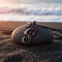 Seahorse Pendant Necklace – "Polo" - Jet Black Finish