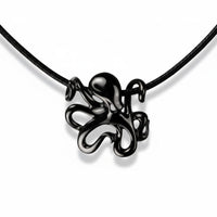Octopus Pendant Necklace – "Leggs" - Jet Black Finish