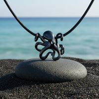 Octopus Pendant Necklace – "Leggs" - Jet Black Finish