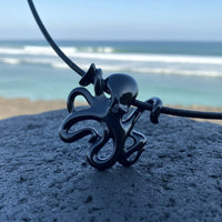Octopus Pendant Necklace – "Leggs" - Jet Black Finish